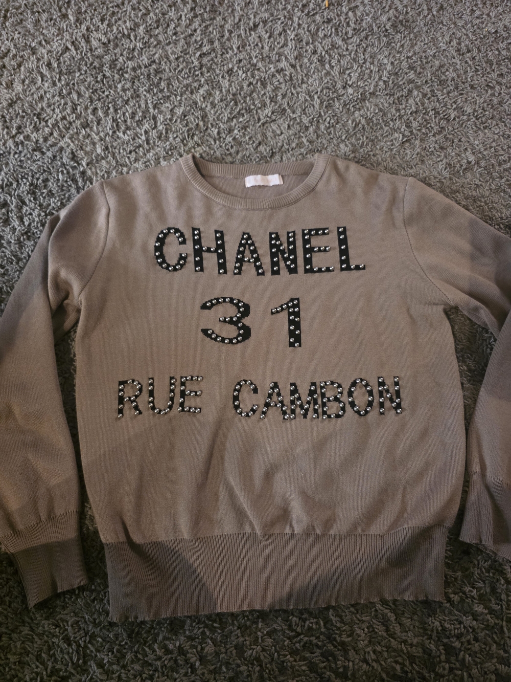 31 Rue Cambon Taupe Embellished Sweater
